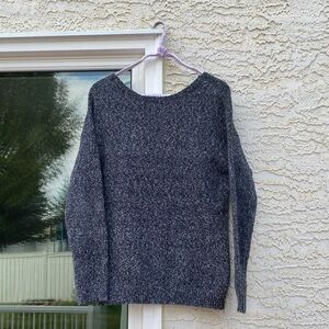 Charcoal Cozy Knit Sweater with CrossBack Design